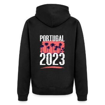 Portugal 2023 - Veste à capuche bio Premium Unisexe - noir - Dos - Nico (187cm)