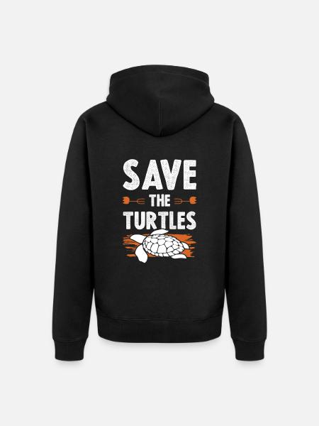 Animal welfare turtle - Unisex Premium Organic Zip Hoodie - black