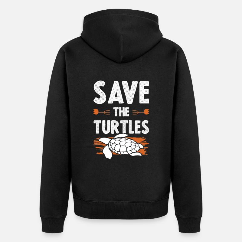 Bien-être animal tortue - Veste à capuche bio Premium Unisexe - noir
