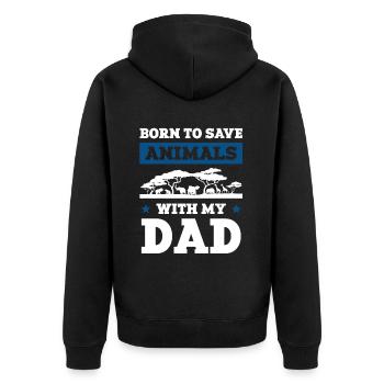 Papa bien-être animal - Veste à capuche bio Premium Unisexe - noir - Dos - Nico (187cm)