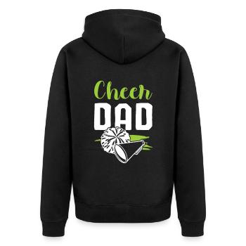 cheerleader papa - Unisex Premium Bio Zip Hoodie - Schwarz - Hinten - Nico (187cm)