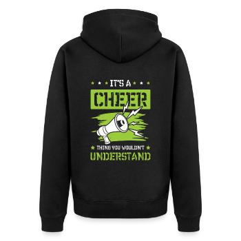 cheerleading cheerleaders - Unisex Premium Organic Zip Hoodie - black - Back - Nico (187cm)