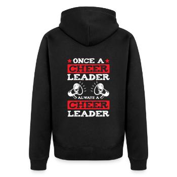 cheerleading witziger spruch - Unisex Premium Bio Zip Hoodie - Schwarz - Hinten - Nico (187cm)