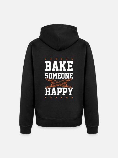 Baking happy - Unisex Premium Organic Zip Hoodie - black