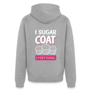 zucker muffin backen - Unisex Premium Bio Zip Hoodie - Grau meliert - Hinten - Nico (187cm)