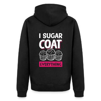 Muffin au sucre cuire au four - Veste à capuche bio Premium Unisexe - noir - Dos - Nico (187cm)