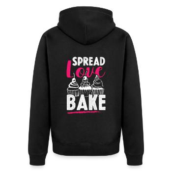 Love baking - Unisex Premium Organic Zip Hoodie - black - Back - Nico (187cm)