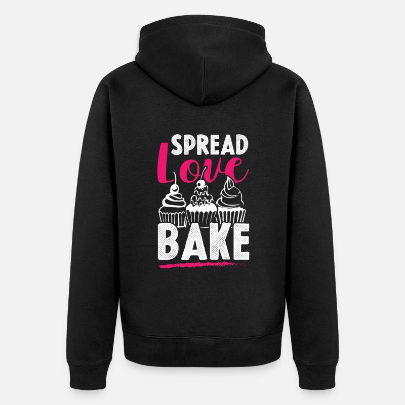 liebe backen - Unisex Premium Bio Zip Hoodie - Schwarz