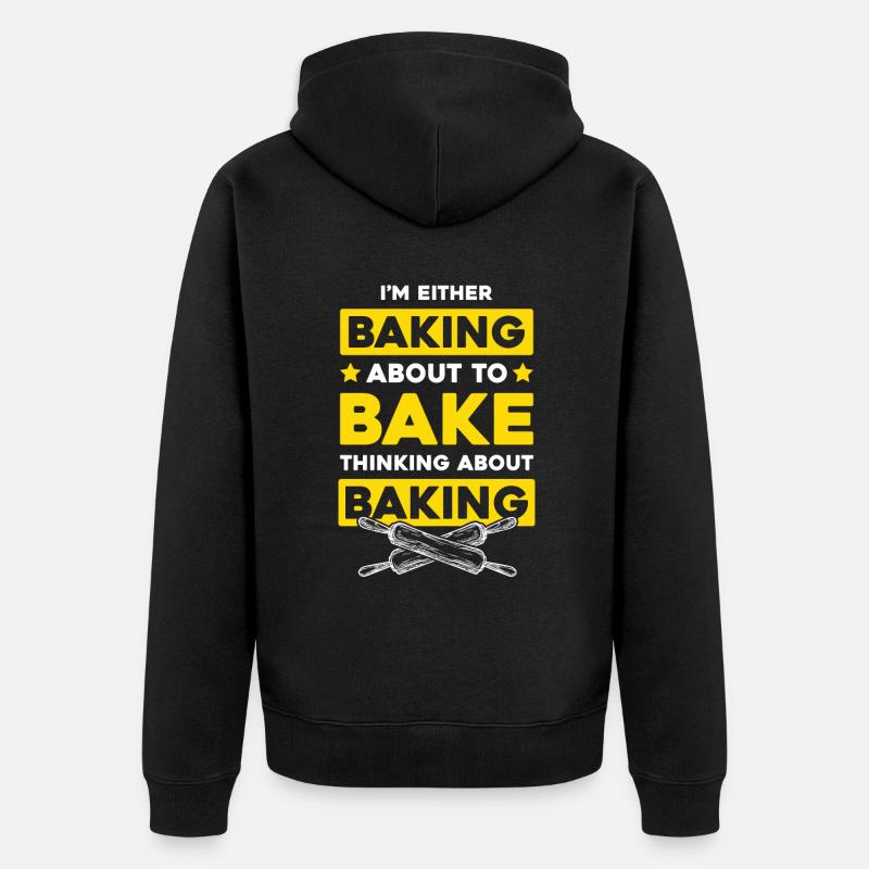 backen bäcker - Unisex Premium Bio Zip Hoodie - Schwarz