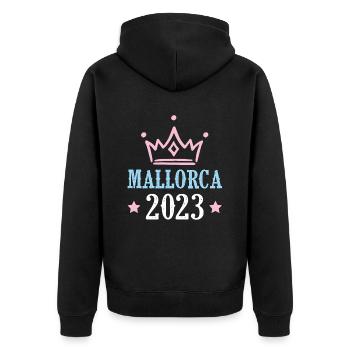 Majorque 2023 - Veste à capuche bio Premium Unisexe - noir - Dos - Nico (187cm)