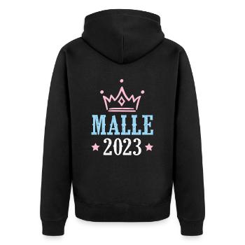 Malle 2023 - Unisex Premium Organic Zip Hoodie - black - Back - Nico (187cm)