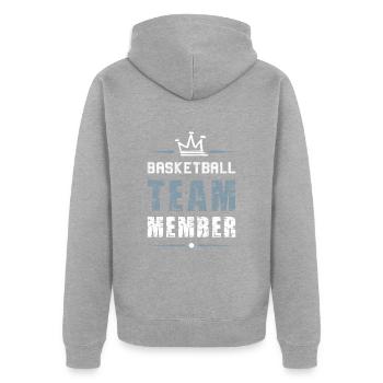 Équipe de basket-ball - Veste à capuche bio Premium Unisexe - gris chiné - Dos - Nico (187cm)