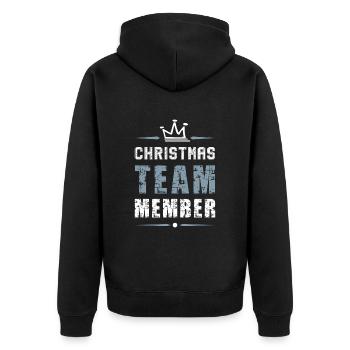 Christmas Team - Unisex Premium Organic Zip Hoodie - black - Back - Nico (187cm)