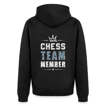 Chess Team - Unisex Premium Organic Zip Hoodie - black - Back - Nico (187cm)
