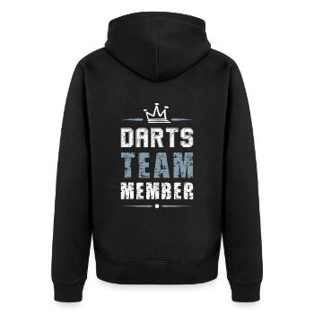 Darts Team Sport - Unisex Premium Bio Zip Hoodie - Schwarz - Hinten - Nico (187cm)