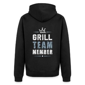 Grill Team - Unisex Premium Bio Zip Hoodie - Schwarz - Hinten - Nico (187cm)
