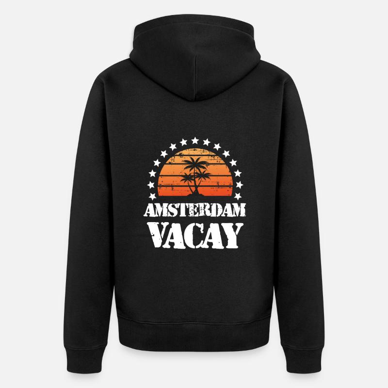 Vacances Amsterdam - Veste à capuche bio Premium Unisexe - noir