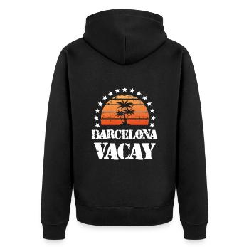 Tourisme Barcelone - Veste à capuche bio Premium Unisexe - noir - Dos - Nico (187cm)