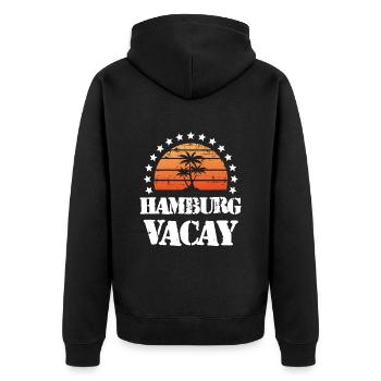 Hambourg Tourisme - Veste à capuche bio Premium Unisexe - noir - Dos - Nico (187cm)
