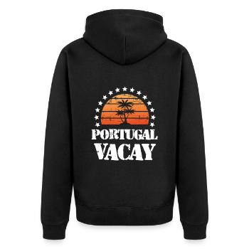 Vacances au Portugal - Veste à capuche bio Premium Unisexe - noir - Dos - Nico (187cm)