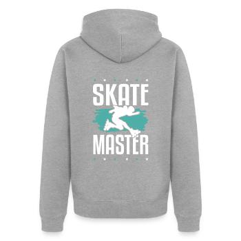Maître de skate - Veste à capuche bio Premium Unisexe - gris chiné - Dos - Nico (187cm)