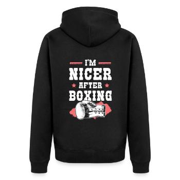 Boxe boxeuse - Veste à capuche bio Premium Unisexe - noir - Dos - Nico (187cm)