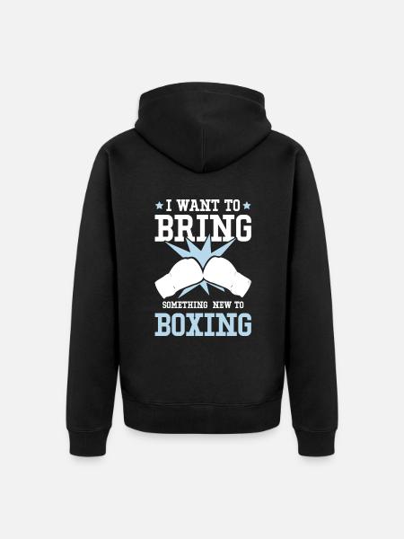 Boxing Boxes - Unisex Premium Organic Zip Hoodie - black