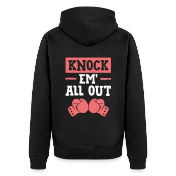 Boxe KO - Veste à capuche bio Premium Unisexe - noir - Dos - Nico (187cm)