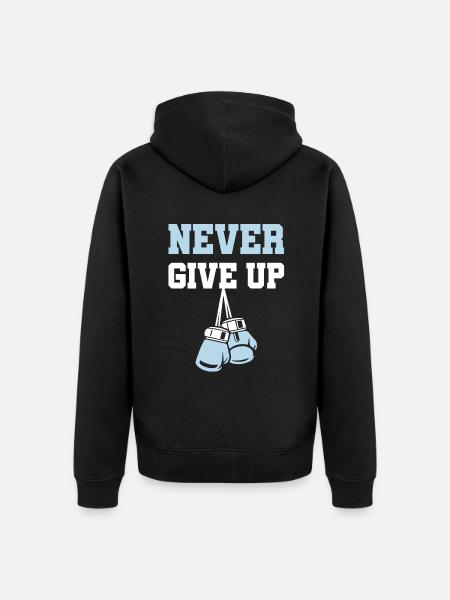 Don't give up on boxes - Unisex Premium Organic Zip Hoodie - black