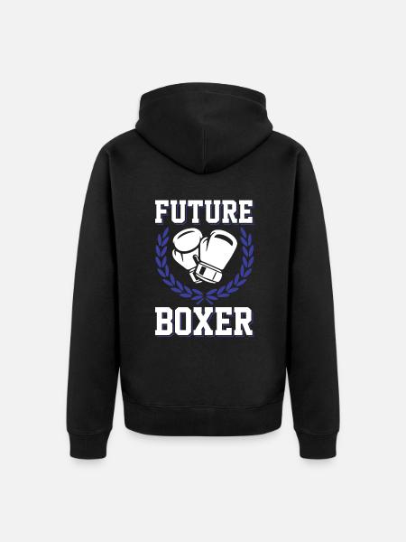 Boxer Future - Unisex Premium Organic Zip Hoodie - black