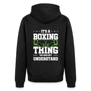 Gants de boxe - Veste à capuche bio Premium Unisexe - noir - Dos - Nico (187cm)
