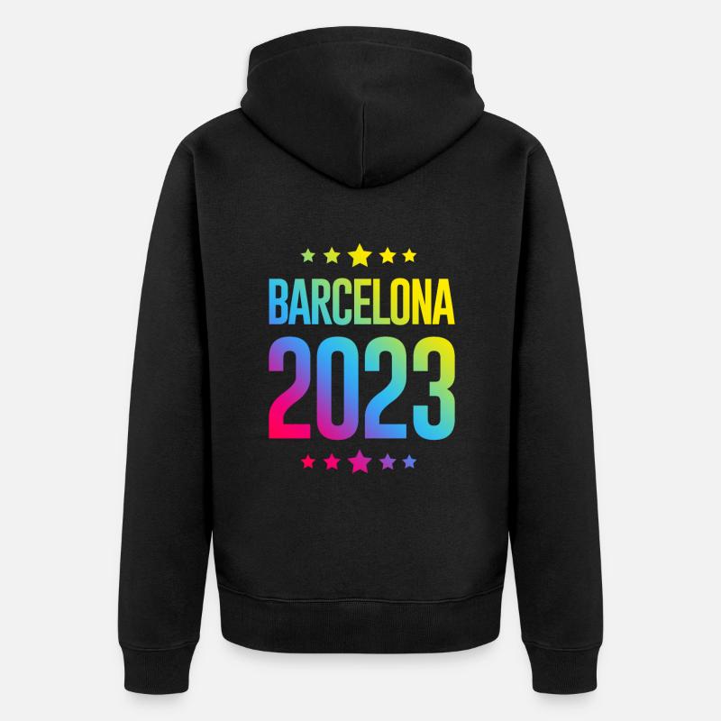 Barcelone 2023 - Veste à capuche bio Premium Unisexe - noir
