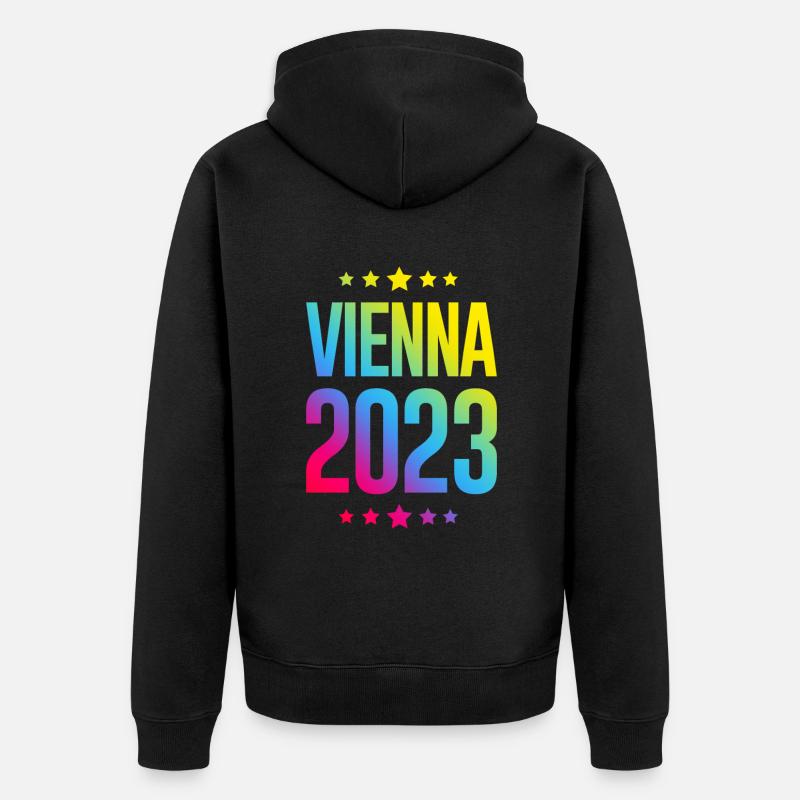 Vienne 2023 Vienne - Veste à capuche bio Premium Unisexe - noir