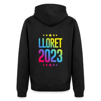 Lloret de Mar 2023 - Veste à capuche bio Premium Unisexe - noir - Dos - Nico (187cm)