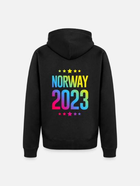 Norwegen 2023 - Unisex Premium Bio Zip Hoodie - Schwarz