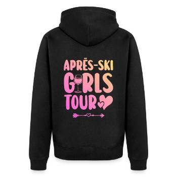 Apres-Ski Party Team - Unisex Premium Bio Zip Hoodie - Schwarz - Hinten - Nico (187cm)