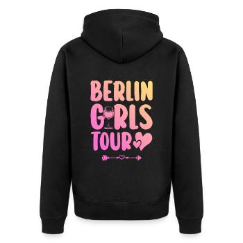 Berlin Party Team - Unisex Premium Organic Zip Hoodie - black - Back - Nico (187cm)