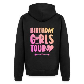 Birthday Party Team - Unisex Premium Organic Zip Hoodie - black - Back - Nico (187cm)