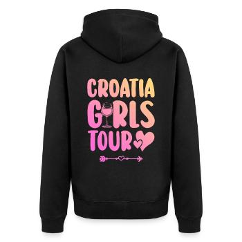 Croatia Party Team - Unisex Premium Organic Zip Hoodie - black - Back - Nico (187cm)