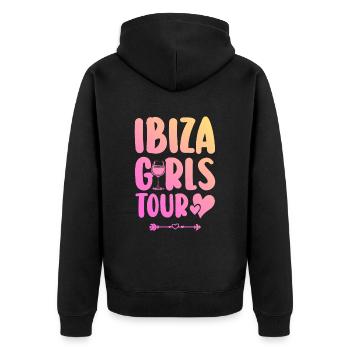 Ibiza Party Team - Unisex Premium Organic Zip Hoodie - black - Back - Nico (187cm)