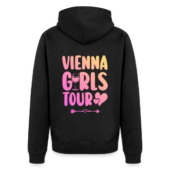 Vienna Party Team Wien - Unisex Premium Organic Zip Hoodie - black - Back - Nico (187cm)