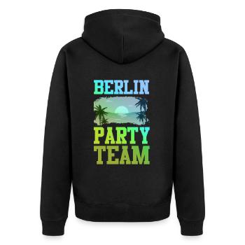 L’équipe du parti berlinois - Veste à capuche bio Premium Unisexe - noir - Dos - Nico (187cm)