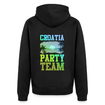 Croatia Party Team - Unisex Premium Organic Zip Hoodie - black - Back - Nico (187cm)