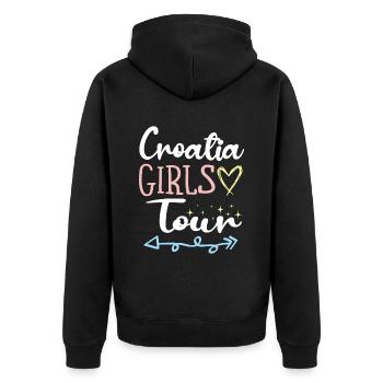 Tournée des filles en Croatie - Veste à capuche bio Premium Unisexe - noir - Dos - Nico (187cm)