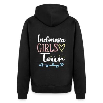 Tournée des filles en Indonésie - Veste à capuche bio Premium Unisexe - noir - Dos - Nico (187cm)