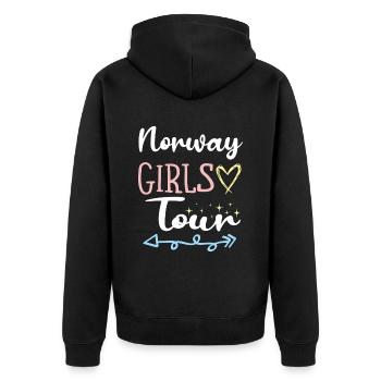 Tournée des filles en Norvège - Veste à capuche bio Premium Unisexe - noir - Dos - Nico (187cm)