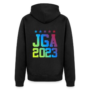 Jga 2023 Junggesellenabschied - Unisex Premium Bio Zip Hoodie - Schwarz - Hinten - Nico (187cm)