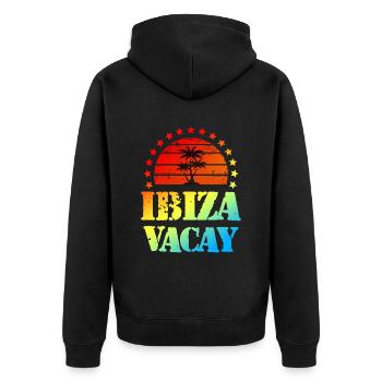 Ibiza Tourisme - Veste à capuche bio Premium Unisexe - noir - Dos - Nico (187cm)