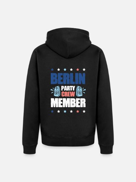 Berlin Party Crew - Unisex Premium Organic Zip Hoodie - black