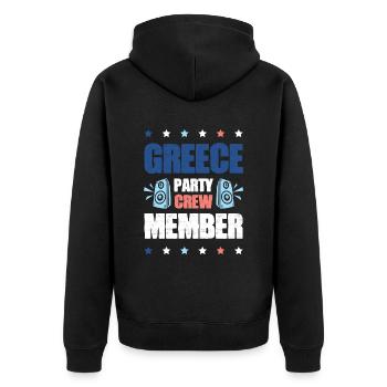 Greece Party Crew - Unisex Premium Organic Zip Hoodie - black - Back - Nico (187cm)